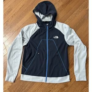 The‎ North Face MENS Hooded ZIP Jacket M GREY BLUE EUC